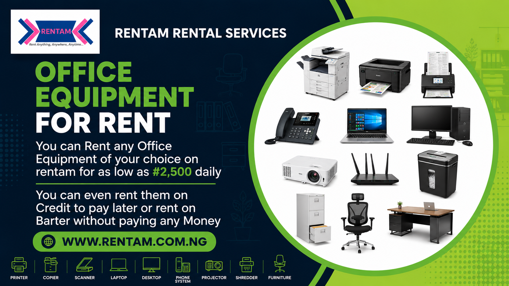Office Equipments For Rent